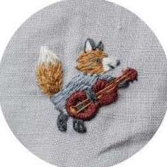 Fox with Guitar (3.7x3.6cm)