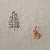 Christmas Tree with Sitting Hare (11.5x10cm)