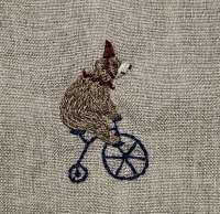 Circus Bear on a Bicycle (3x5cm)
