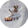 Hare with Drums (3.5x3.9cm)