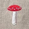 Mushroom Amanita on Wool (2.3x3.5cm)