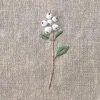 Snowberries on Wool (2.5x6.5cm)